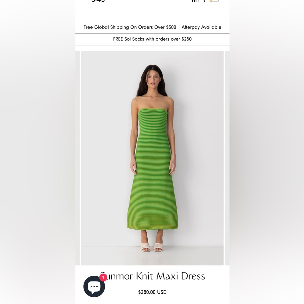 The Wolf Gang New with tags green strapless dress